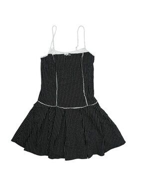 Fusionista Pinstripe Mini Dress in Black White